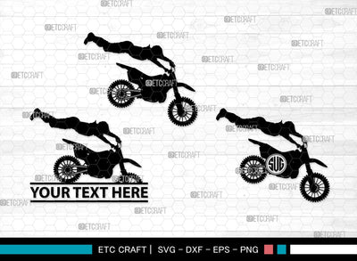 Dirt Bike Monogram, Dirt Bike Silhouette, Dirt Bike SVG, Bike Svg, Motorcycle Svg, Motocross Rider Svg, SB00425 SVG ETC Craft 