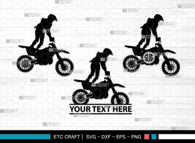 Dirt Bike Monogram, Dirt Bike Silhouette, Dirt Bike SVG, Bike Svg, Motorcycle Svg, Motocross Rider Svg, SB00425 SVG ETC Craft 