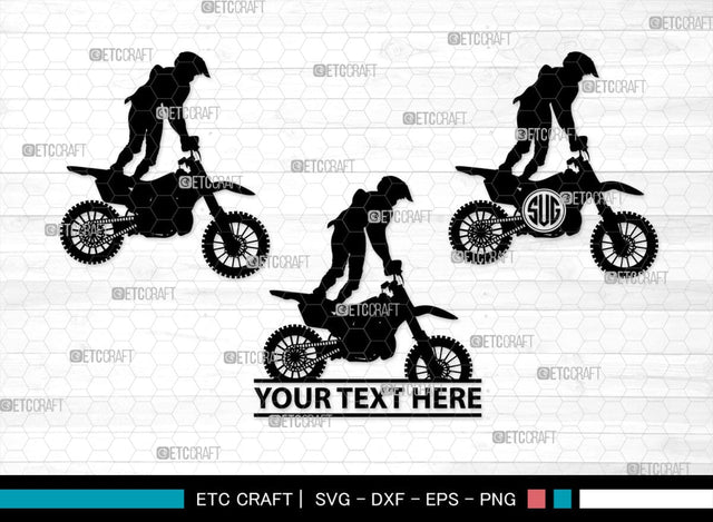 Dirt Bike Monogram, Dirt Bike Silhouette, Dirt Bike SVG, Bike Svg, Motorcycle Svg, Motocross Rider Svg, SB00425 SVG ETC Craft 
