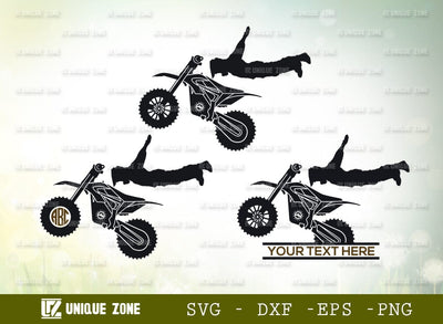 Dirt Bike Monogram SVG Cut File, Bike Svg, Dirt Bike Biker Svg, Motocross Svg, Motorcycle Svg, Sports Svg, Racing Bike Svg, Motor Svg, Stunt Bike Svg, Motocross Rider Svg, Freestyle Motocross Svg SVG Unique Zone 