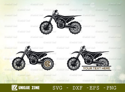 Dirt Bike Monogram SVG Cut File, Bike Svg, Dirt Bike Biker Svg, Motocross Svg, Motorcycle Svg, Sports Svg, Racing Bike Svg, Motor Svg, Stunt Bike Svg, Motocross Rider Svg, Freestyle Motocross Svg SVG Unique Zone 