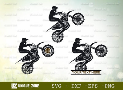 Dirt Bike Monogram SVG Cut File, Bike Svg, Dirt Bike Biker Svg, Motocross Svg, Motorcycle Svg, Sports Svg, Racing Bike Svg, Motor Svg, Stunt Bike Svg, Motocross Rider Svg, Freestyle Motocross Svg SVG Unique Zone 