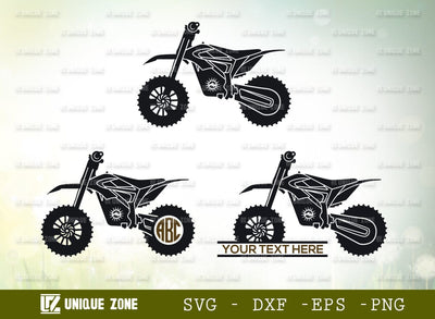 Dirt Bike Monogram SVG Cut File, Bike Svg, Dirt Bike Biker Svg, Motocross Svg, Motorcycle Svg, Sports Svg, Racing Bike Svg, Motor Svg, Stunt Bike Svg, Motocross Rider Svg, Freestyle Motocross Svg SVG Unique Zone 