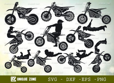 Dirt Bike SVG Bundle | Bike Svg | Dirt Bike Biker Svg | Motocross Svg | Motorcycle Svg | Sports Svg SVG Unique Zone 