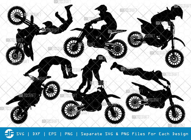 Dirt Bike SVG Cut Files | Sport Bike Silhouette | Bike Svg | Dirt Bike Bundle SVG ETC Craft 