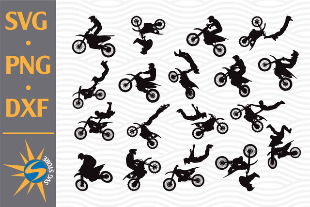 Dirt Bikes Silhouette SVG, PNG, DXF Digital Files Include SVG SVGStoreShop 