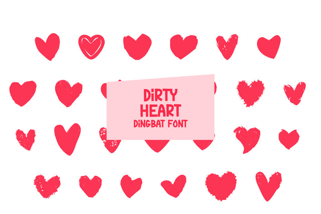 Dirty Heart - Dingbat Font Font Masyafi Studio 