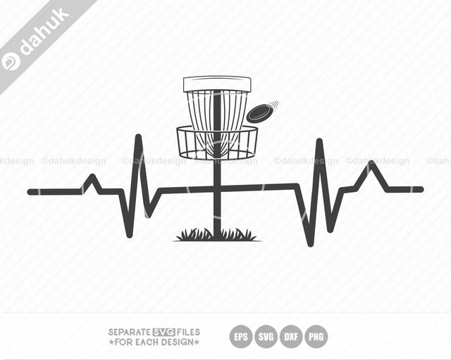 Disc Golf Heartbeat svg, Pulse EKG Strip Disc Golf, Disc Golf, Disc Golf Buddy, Disc Golf Cricut, Cut file for silhouette, vinyl cut files SVG dahukdesign 