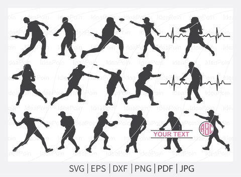 Disc Golf SVG, Disc golf Silhouette, Disc golf Heartbeat, Disc golf Split svg, Disc Golf Vector, Disc golf logo, Disc Golf Silhouette woman SVG Dinvect 