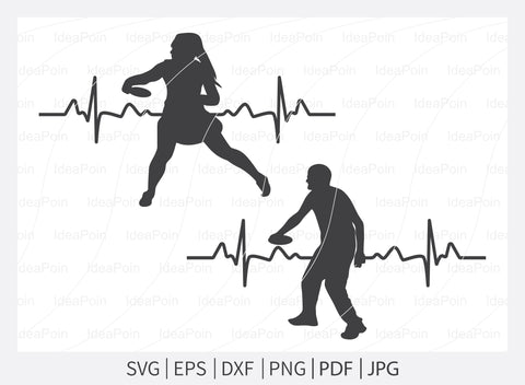 Disc Golf SVG, Disc golf Silhouette, Disc golf Heartbeat, Disc golf ...