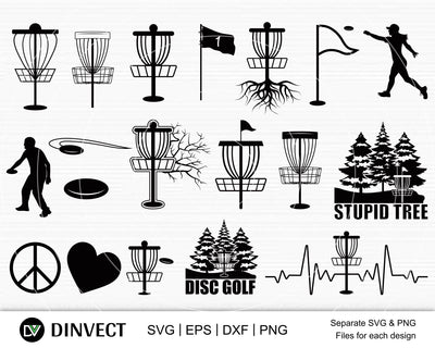Disc Golf SVG, Disc Golf Vector,Disc Golf Silhouette, Disc Golf Bundle SVG, Disc Golf clipart, I love disc golf, Disc Golf Buddy, Disc Golf Cut file for Silhouette, SVG, Eps, Dxf, png SVG Dinvect 