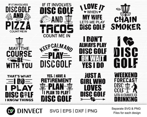 Disc Golfer SVG, Disc Golf Player SVG, Disc Golf bundle, I love disc golf, Keep calm and play disc golf, Disc Golf Buddy, Disc Golf Cut file for Silhouette, Cameo, Vinyl Designs, Iron On Decals, Cricut cut files, SVG, Eps, Dxf, png SVG Dinvect 