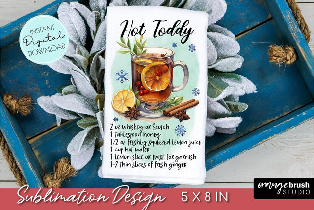 Dish Towel Sublimation, Christmas Kitchen Towel Design Sublimation OrangeBrushStudio 