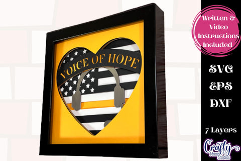 Dispatcher Svg Shadow Box, 3D Layered 911 Dispatcher Svg SVG Crafty Mama Studios 