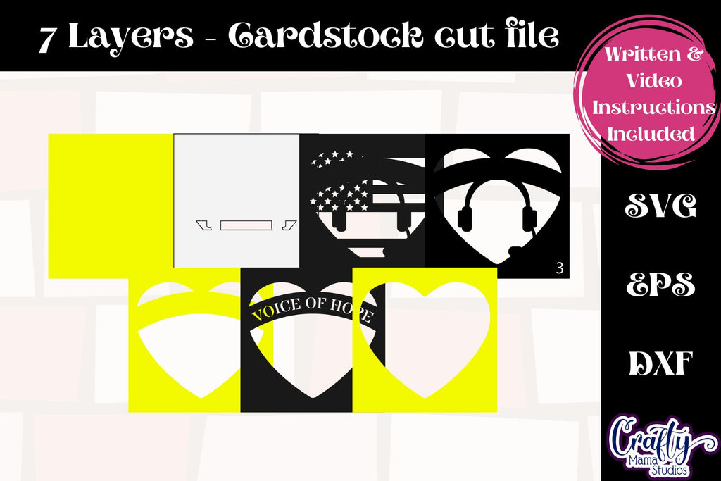 Dispatcher Svg Shadow Box, 3D Layered 911 Dispatcher Svg - So Fontsy