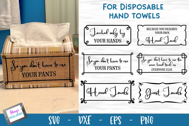 Disposable Hand Towel Bundle | 6 Paper Towel Designs SVG Stacy's Digital Designs 