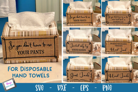 Disposable Hand Towel Bundle | 6 Paper Towel Designs SVG Stacy's Digital Designs 