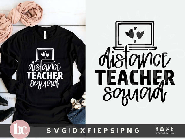 Distance Teacher Squad Cut File SVG TheBlackCatPrints 