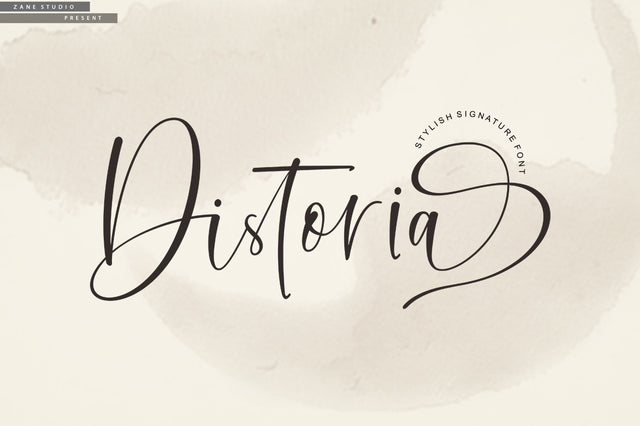 Distoria Signature Script Font Zane Studio55 