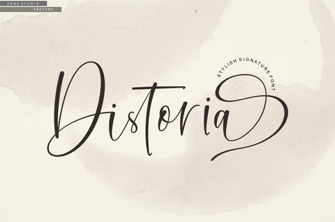 Distoria Signature Script Font Zane Studio55 
