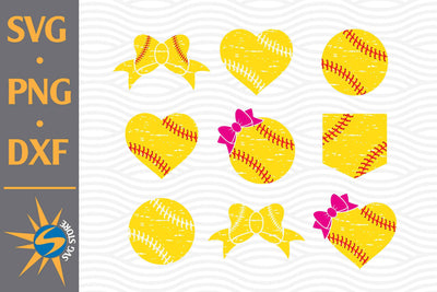 Distresed Softball SVG, PNG, DXF Digital Files Include SVG SVGStoreShop 