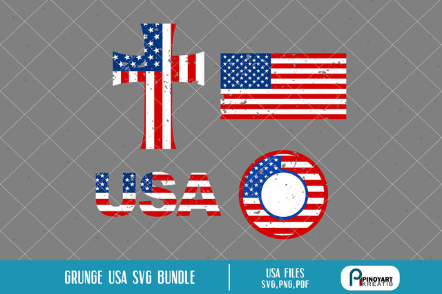 Distress American Flag Svg Bundle SVG Pinoyart Kreatib