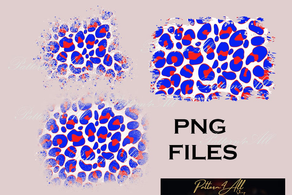 Distress Blue and Red Cheetah Print Background,Leopard print Splatter ...