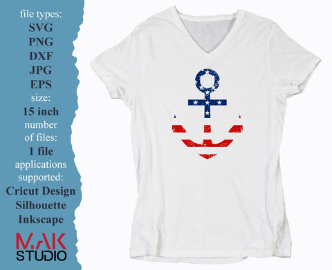 Distressed anchor svg Anchor distressed svg Anchor svg Anchor grunge svg Grunge anchor svg Nautical svg Boat svg 4th of july svg png dxf SVG MAKStudion 