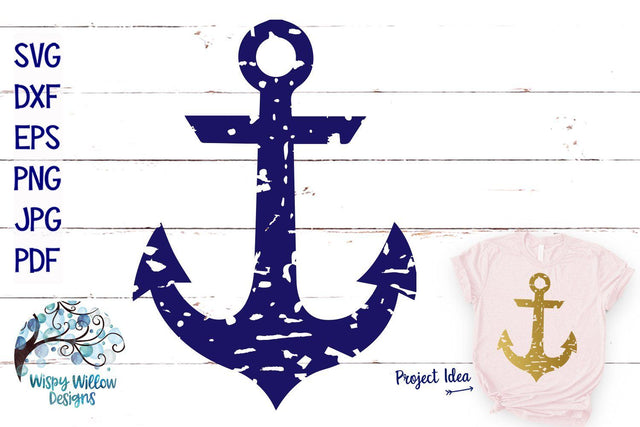 Distressed Anchor SVG SVG Wispy Willow Designs 