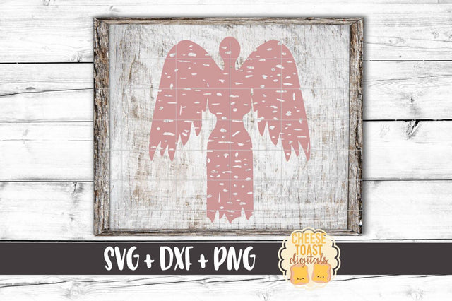 Distressed Angel - Remembrance Christmas SVG PNG DXF Cut Files SVG Cheese Toast Digitals 