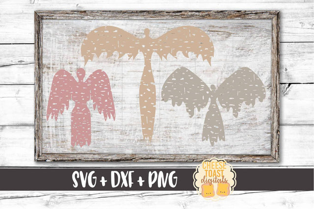 Distressed Angel Set - Christmas SVG File - Remembrance SVG Cheese Toast Digitals