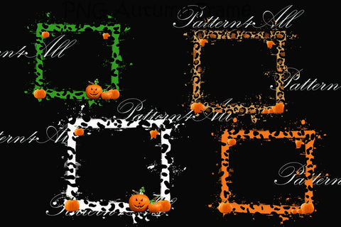 Distressed Autumn Design PNG,Halloween Pumpkin,Leopard frame Sublimation,Graphic Design Clipart,Digital Download,Shabby paint splatter Sublimation ArtStudio 
