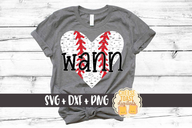 Distressed Baseball Heart - Baseball SVG PNG DXF Cut Files SVG Cheese Toast Digitals 