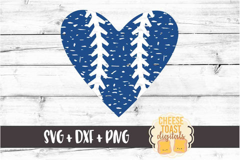 Distressed Baseball Heart - Baseball SVG PNG DXF Cut Files SVG Cheese Toast Digitals 