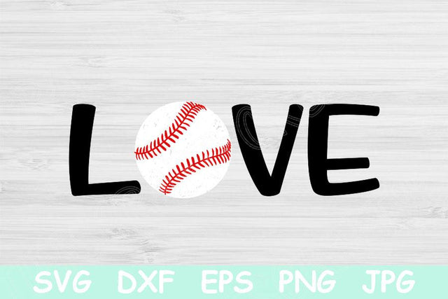 Distressed Baseball Svg, Baseball Love Svg Files for Cricut, Love Baseball Svg Designs, Baseball Heart Svg Cut Files, Baseball Shirt Svg Dxf SVG TiffsCraftyCreations 