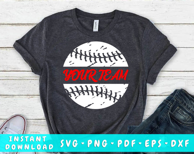 Distressed Baseball SVG, Baseball Monogram SVG SVG HappyDesignStudio 