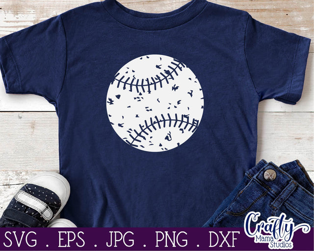 Distressed Baseball svg - Grunge Baseball - Baseball Svg SVG Crafty Mama Studios 