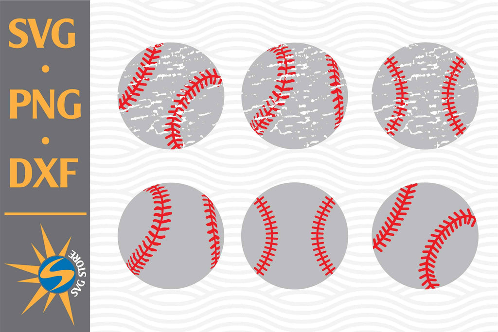 Distressed Baseball SVG, PNG, DXF Digital Files Include - So Fontsy