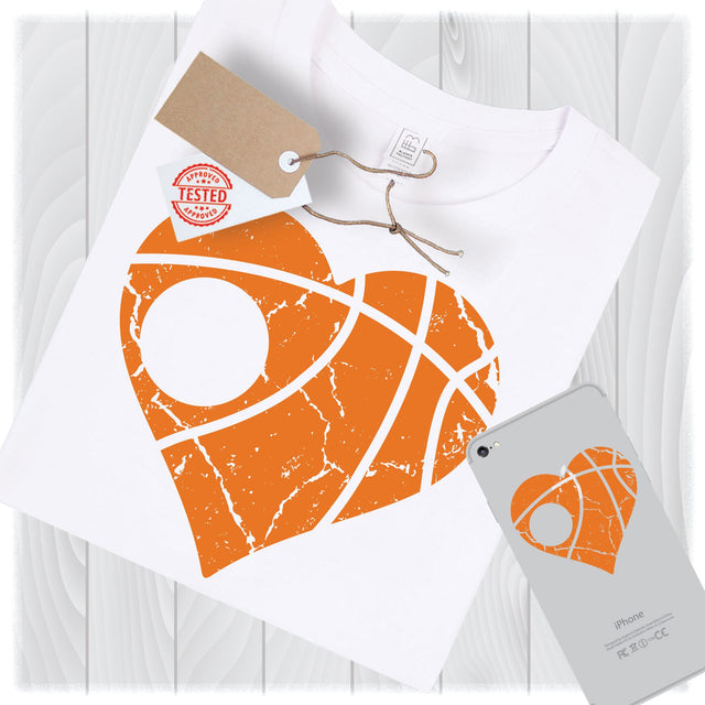 Distressed Basketball Heart Svg Files For Cricut, Basketball Svg, Heart Svg, Distressed Svg, Monogram Svg, Grunge Svg, Sports Svg Designs SVG My Sew Cute Boutique 