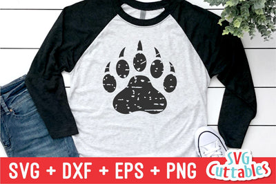 Distressed Bear Paw Print SVG Svg Cuttables 