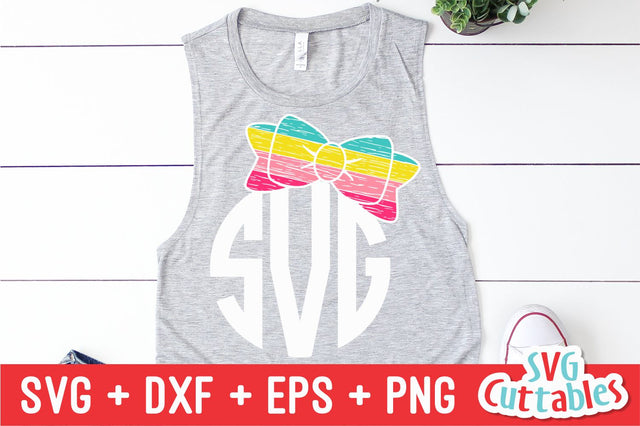 Distressed Bow Monogram Frame SVG Svg Cuttables 