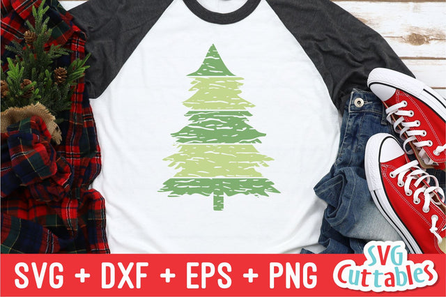 Distressed Christmas Tree Svg Cuttables 