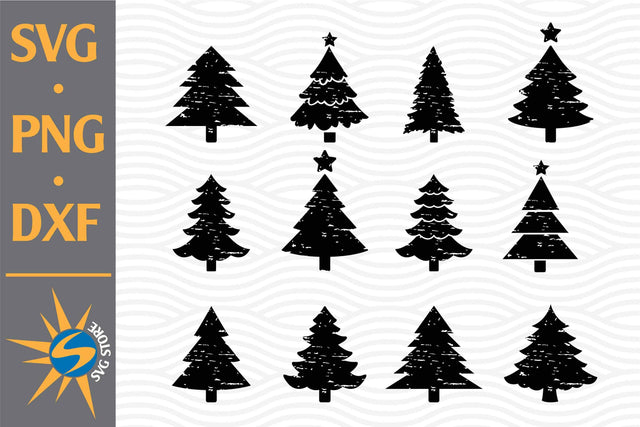 Distressed Christmas Tree SVG, PNG, DXF Digital Files Include SVG SVGStoreShop 