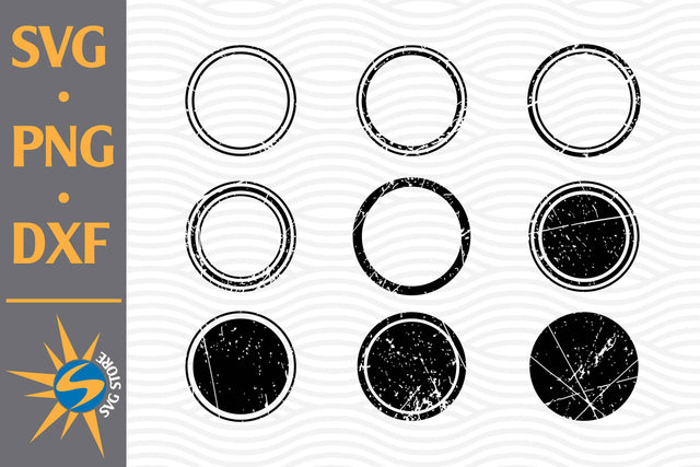 Distressed Circle Silhouette SVG, PNG, DXF Digital Files Include SVG SVGStoreShop 