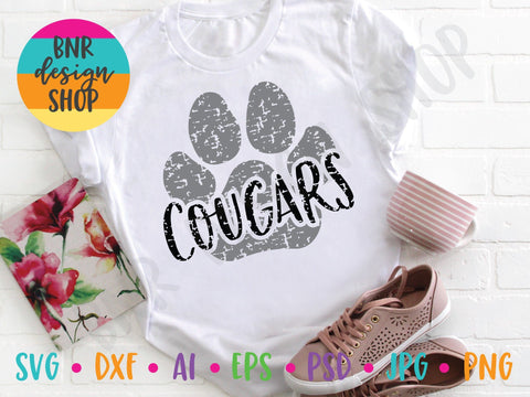 Distressed Cougars SVG SVG BNRDesignShop 