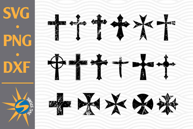 Distressed Cross SVG, PNG, DXF Digital Files Include SVG SVGStoreShop 