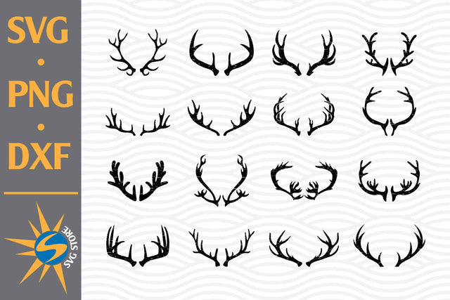 Distressed Deer Antler SVG, PNG, DXF Digital Files Include SVG SVGStoreShop 