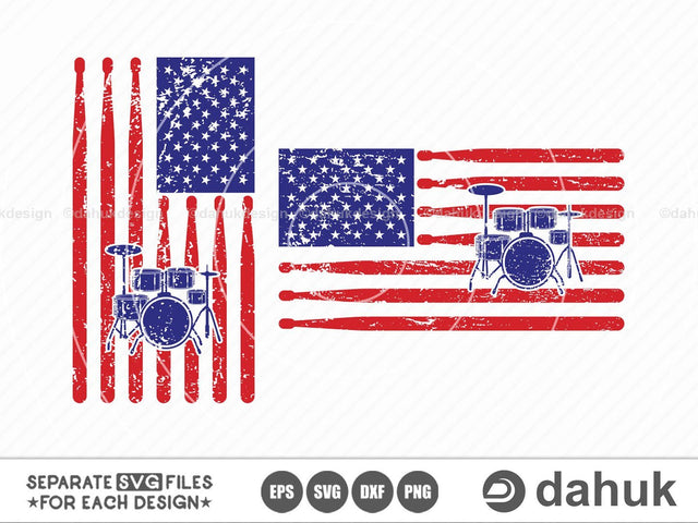 Distressed Drummer USA Flag SVG, flag usa svg, drummer USA flag, cut file, for silhouette, distressed drummer flag SVG dahukdesign 