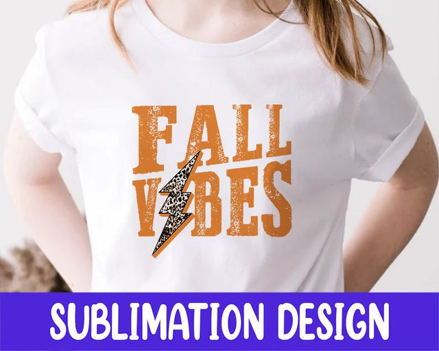 Distressed Fall Vibes Leopard Lightning Bolt in Orange Design PNG, Digital Download Sublimation iStyleDesign 