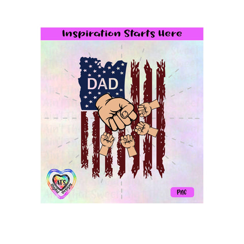 Distressed Flag - Dad with 4 Fist Bumps - Transparent PNG SVG DXF - Silhouette, Cricut, ScanNCut SVG Aint That Sweet 